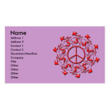TARJETAS DE VISITA ABSTRACTAS DEL SIGNO DE LA PAZ