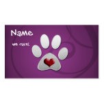 tarjetas de visita animales púrpuras tarjetas de negocio