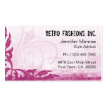 Tarjetas de visita apenadas Grunge rosado de la fr