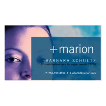 Tarjetas de visita [azules] de la cara de Marion