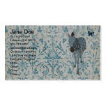 Tarjetas de visita azules de la cebra y de la mari
