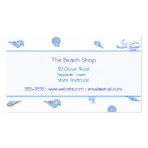 Tarjetas de visita azules de los Seashells de la p