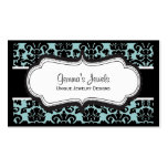 Tarjetas de visita azules elegantes del damasco