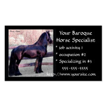 Tarjetas de visita barrocas del caballo