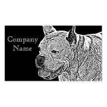 Tarjetas de visita blancas del perro del boxeador