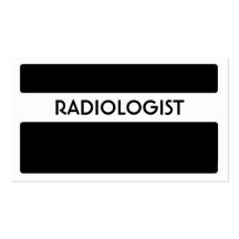 Tarjetas de visita blancas negras del radiólogo
