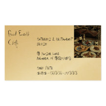 Tarjetas de visita comida y bebida