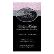 Tarjetas de visita con clase del salón y del balne