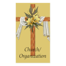 Tarjetas de visita cruzadas cristianas de madera