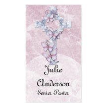Tarjetas de visita cruzadas cristianas florales az