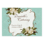 Tarjetas de visita - damasco floral de la magnolia