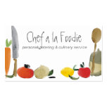tarjetas de visita de abastecimiento del cocinero 