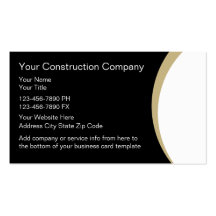 Tarjetas de visita de construcción