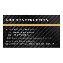 Tarjetas de visita de construcción