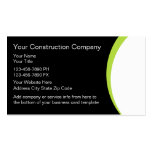 Tarjetas de visita de construcción