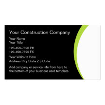 Tarjetas de visita de construcción