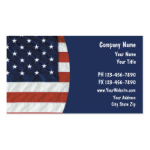 Tarjetas de visita de la bandera americana