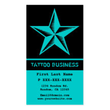 Tarjetas de visita de la estrella del tatuaje del 