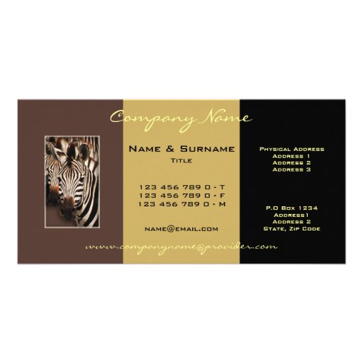 Tarjetas de visita de la foto de la cebra del safa tarjetas con fotos personalizadas