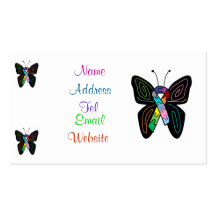 Tarjetas de visita de la mariposa del autismo