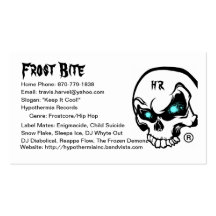 Tarjetas de visita de la mordedura de Frost