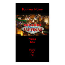 Tarjetas de visita de la muestra de Las Vegas
