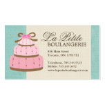 Tarjetas de visita de la panadería de la torta