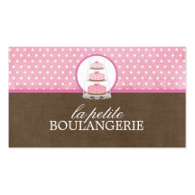 Tarjetas de visita de la panadería de la torta