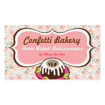 Tarjetas de visita de la panadería del confeti