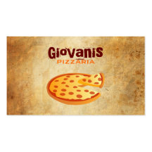 Tarjetas de visita de la pizza