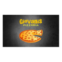 Tarjetas de visita de la pizzería