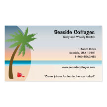 Tarjetas de visita de la playa o de la costa