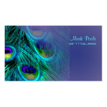 Tarjetas de visita de la pluma del pavo real, lava