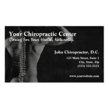 Tarjetas de visita de la quiropráctica del Chiropr