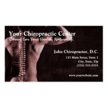 Tarjetas de visita de la quiropráctica del Chiropr