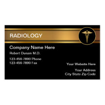 Tarjetas de visita de la radiología
