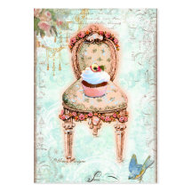 Tarjetas de visita de la silla del Victorian de la