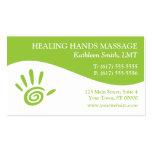 Tarjetas de visita de la terapia del masaje