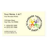 Tarjetas de visita de la terapia del masaje