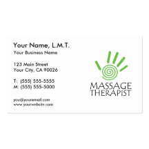 Tarjetas de visita de la terapia del masaje