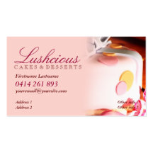 Tarjetas de visita de la torta de Lushcious