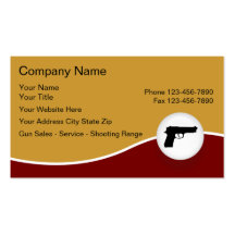Tarjetas de visita de las armas de fuego