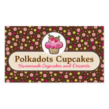 Tarjetas de visita de las magdalenas de Polkadots
