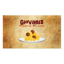 Tarjetas de visita de las pastas