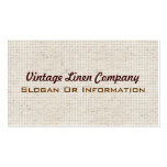 Tarjetas de visita de lino de la tela del vintage