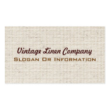 Tarjetas de visita de lino de la tela del vintage