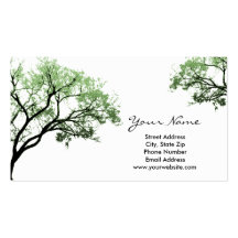 Tarjetas de visita de los árboles del verano