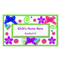 Tarjetas de visita de los niños coloridos