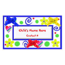 Tarjetas de visita de los niños coloridos