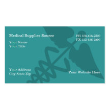 Tarjetas de visita de los suministros médicos